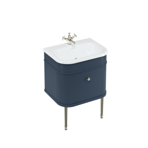 Burlington Chalfont Chalfont 650 мм одинарный ящик - синий с никелевыми ножками CH65B-CHLEGNKL