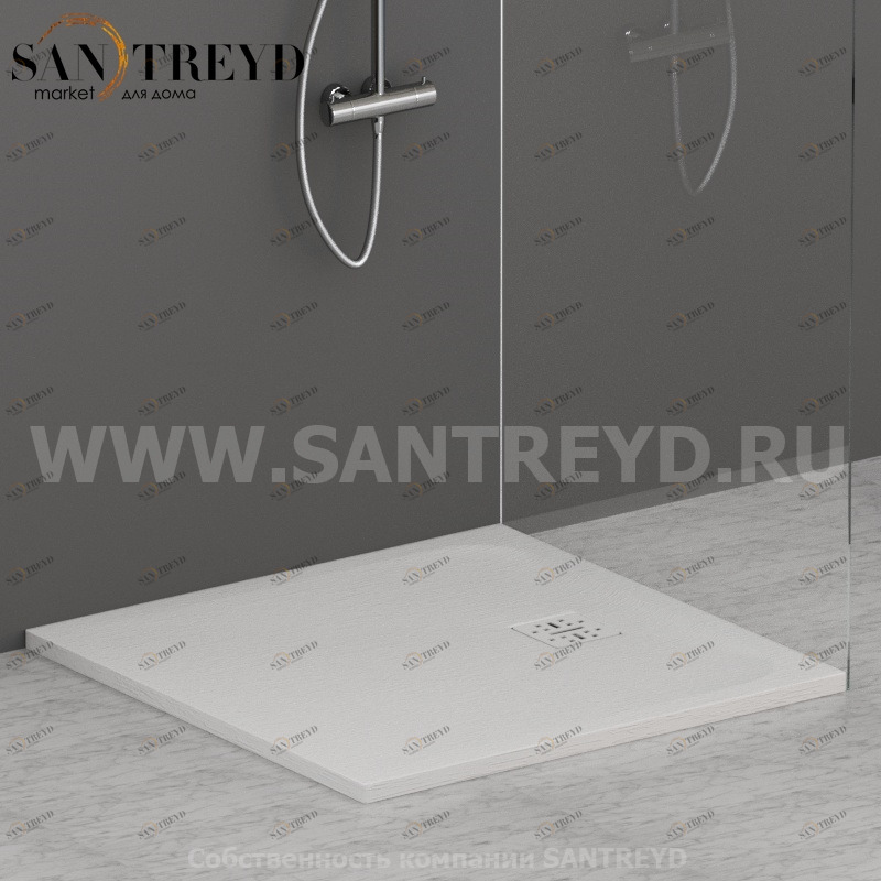 DR09090501 Душевой поддон 90x90 см цвет Белый бархат Globo DOCCIASMART Италия Ceramica Globo