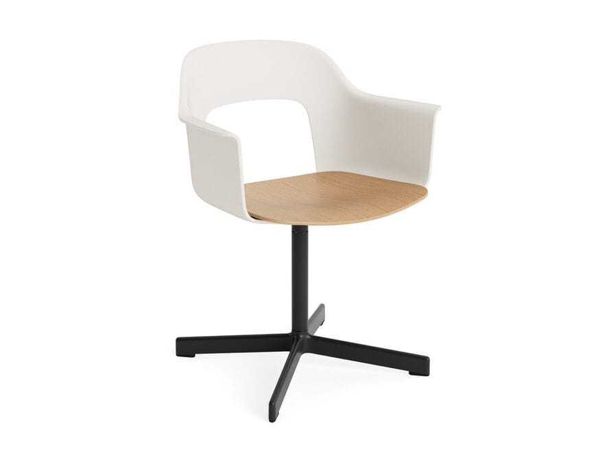 Вращающееся кресло с подлокотниками из полипропилена с деревянным сиденьем Hay макет ARCH-00049703 - Вид №22