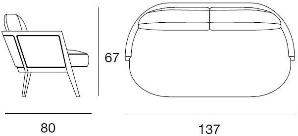 Pacini & Cappellini Диван из ткани в современном стиле Cocoon 5461 - Вид №2