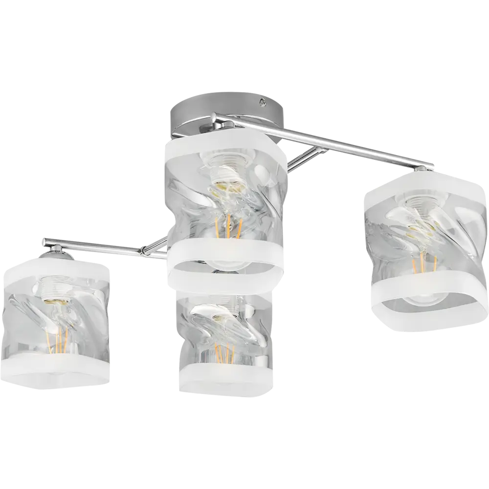 Люстра потолочная JLIGHT PEKA 4 лампы 22 м², цвет хром 84534225 STLM-2004606 