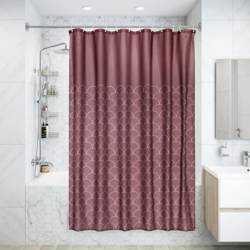 Штора для ванной Swensa Folly 180x200 см полиэстер цвет темно-коричневый BSC-90 STLM-2137676