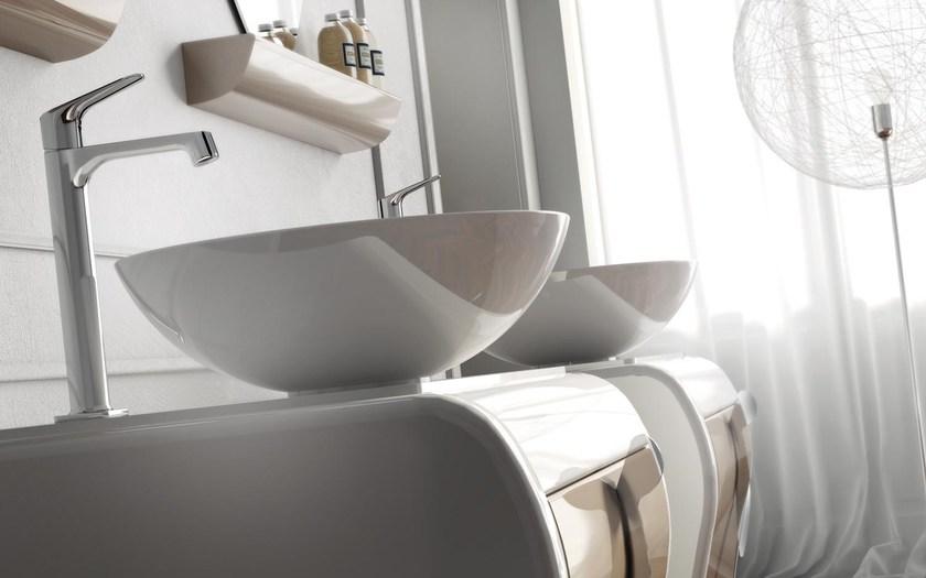 LASA IDEA Консольная мойка из лакированной древесины с ящиками Gaudì sun-id-1465593 - Вид №1