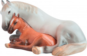 10552250 Herend Фигурка 7,3см "Пони с мамой" Фарфор