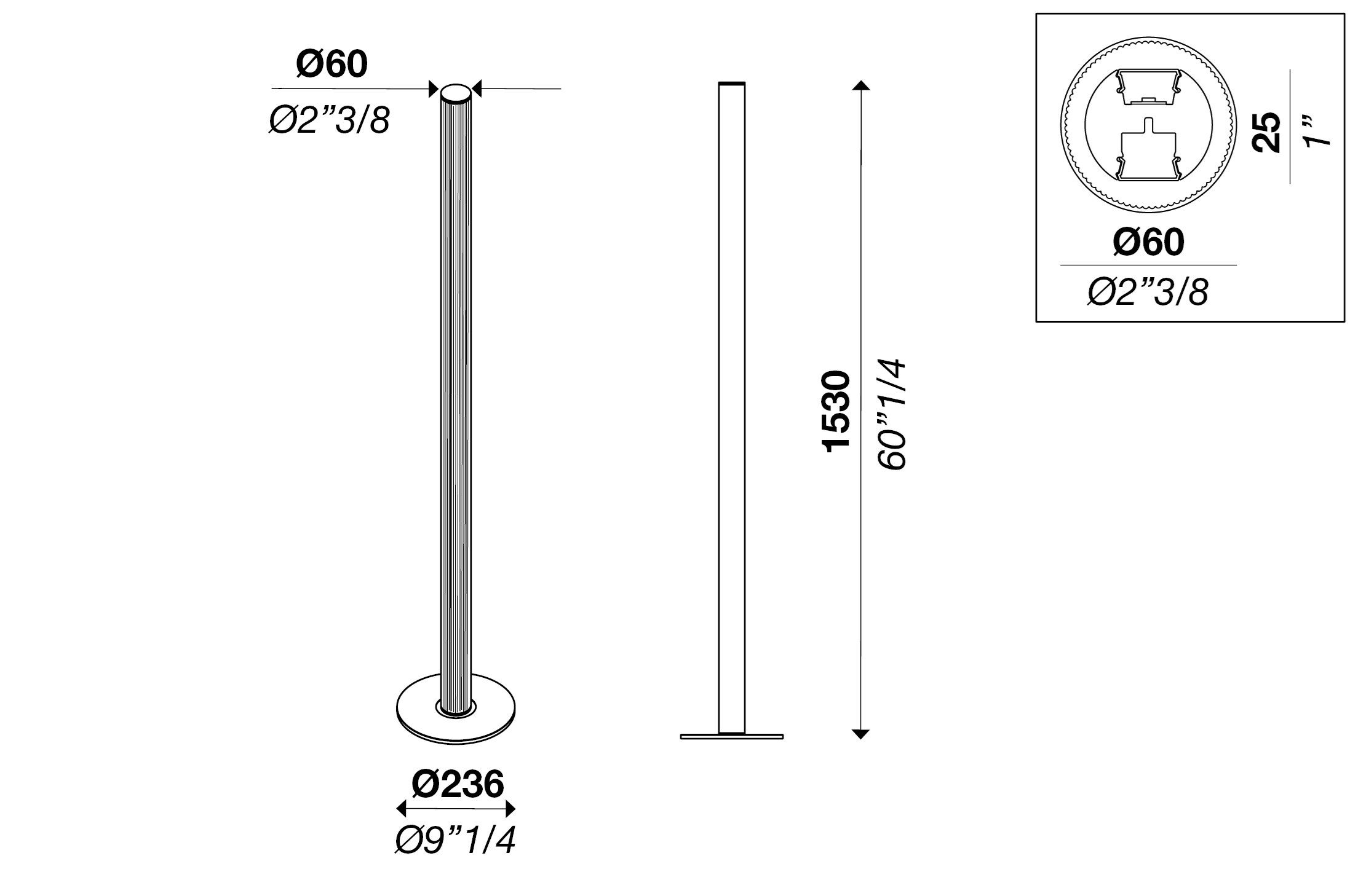 Алюминиевый и стеклянный светодиодный торшер Andcosta стекло ARCH-00068155 - Вид №3