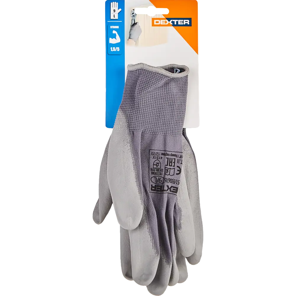 Перчатки нейлоновые с полиуретановым покрытием Dexter размер 9/L 82374403 STLM-2154993  - Вид №3