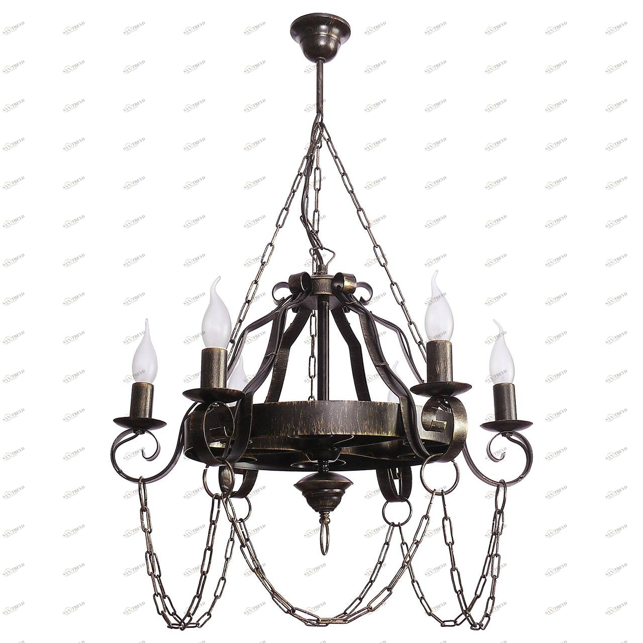 Люстра дизайнерская Away коричневая 10132-6L SUPERNW СВЕЧИ 056776 Коричневый 