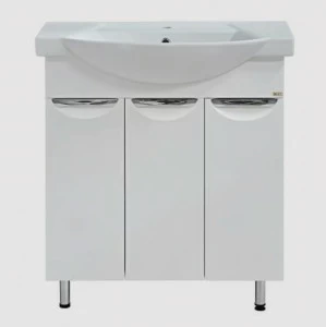 Тумба Лаванда-75 прямая белая с раков.меб. Монро 75 см