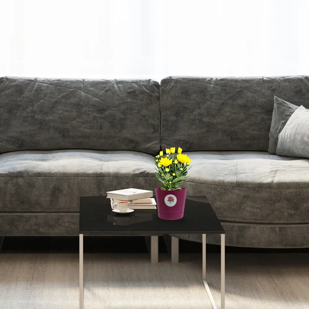 Горшок цветочный Тек.А.Тек Партер ø11.5 h11 см v0.7 л пластик бордовый STLM-2191173 - Вид №2