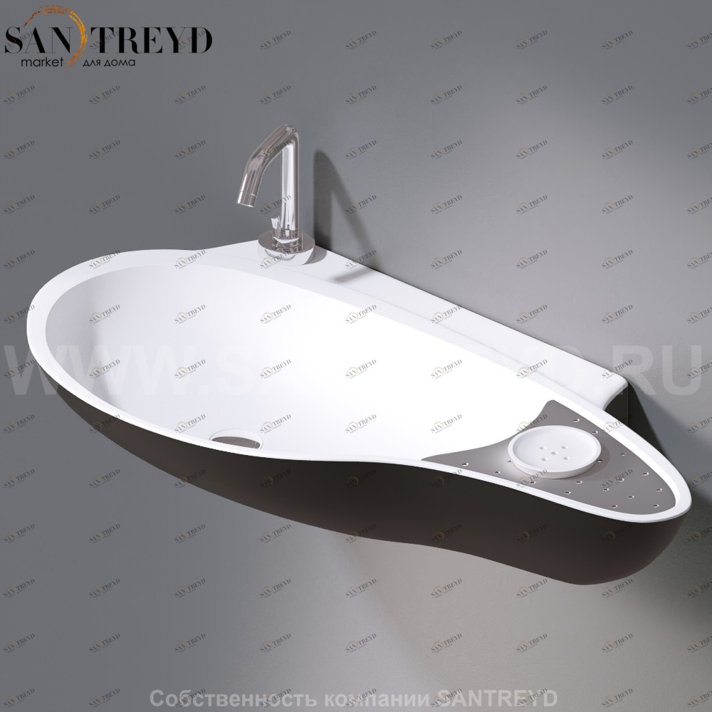 L235T0R1V4..205 Подвесная раковина настенная овальная A. e T. Italia SPOT белая AeT ITALIA ACCENT L235T0R1V4.205