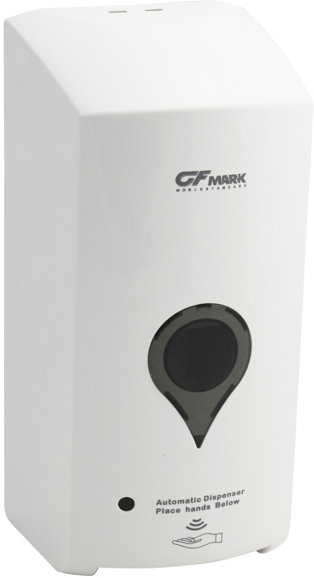 GFmark - Дозатор СЕНСОРНЫЙ, для жидкого МЫЛА, пластик АБС, БЕЛЫЙ, большой, с окошком капля, 1000 мл, код: 683