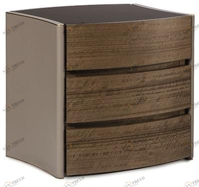 Paolo Castelli Прямоугольная тумбочка из дерева и кожи Dea Lib.deac.223