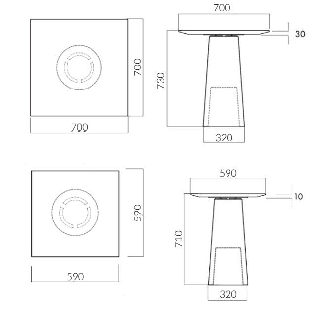 Квадратный садовый стол ALMA DESIGN Ice Table ARCH-00117520 - Вид №7