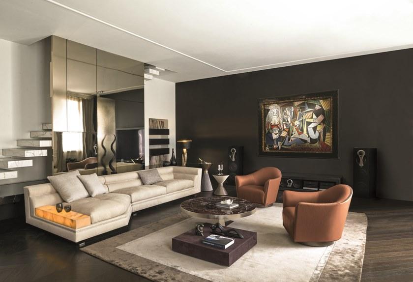 Longhi Квадратный кожаный журнальный столик Loveluxe 2014 – royal collection Y 722 - Вид №3