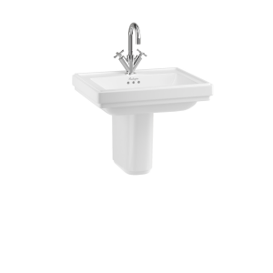 Burlington Riviera Квадратная чаша Riviera 580 мм с полупьедесталом Riviera с 1 отверстием под смеситель RIV1 1TH - RIV7