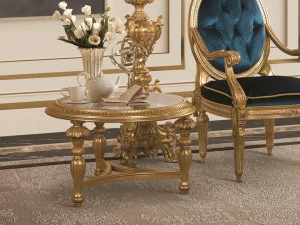 Andrea Fanfani Низкий круглый журнальный столик из листового золота Opera 6008/m