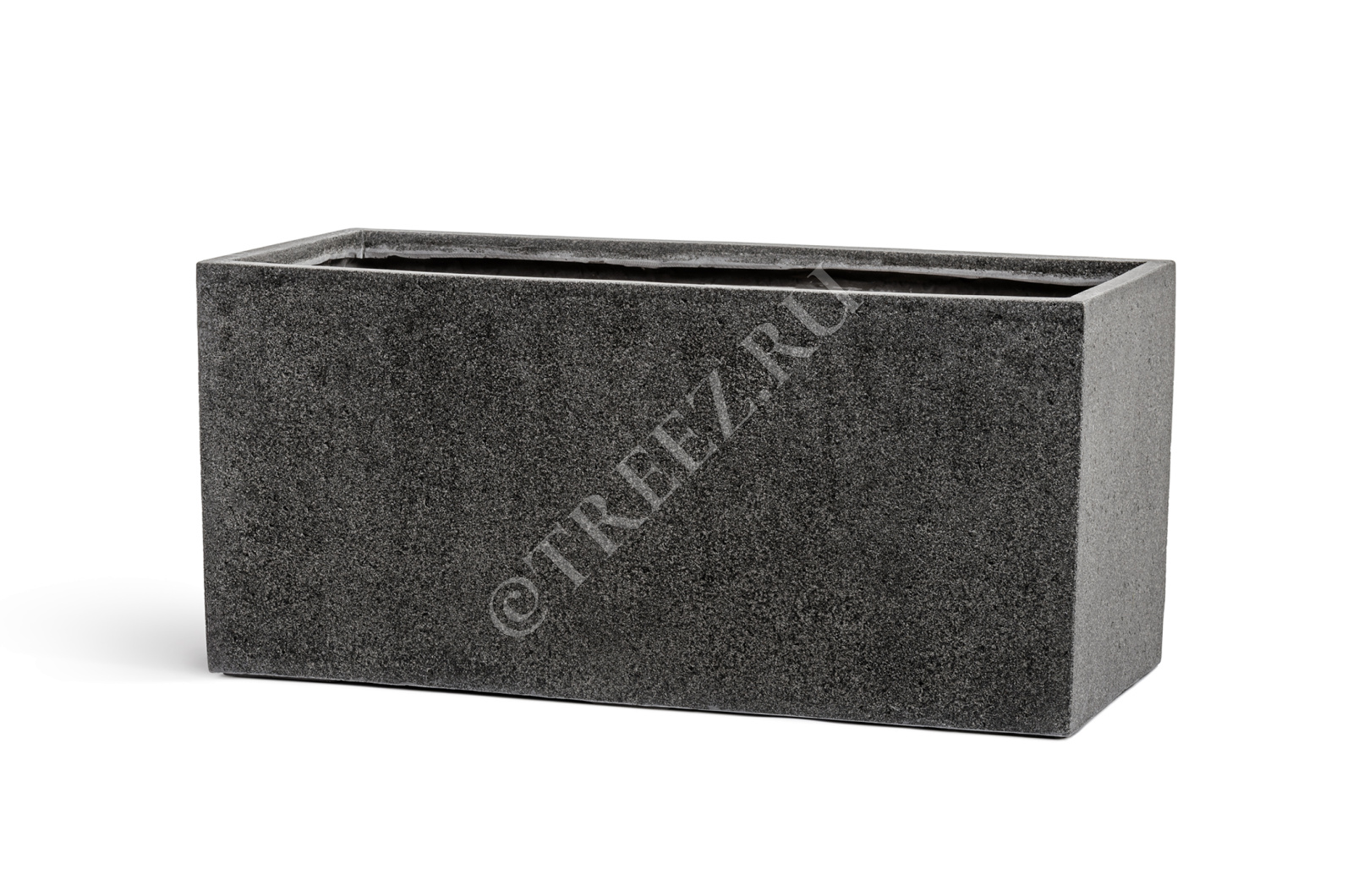 41.3319-01-024-GR-100 Кашпо  Effectory - серия Stone - Низкий прямоугольник - Тёмно-серый камень Цветочная коллекция  - Вид №2