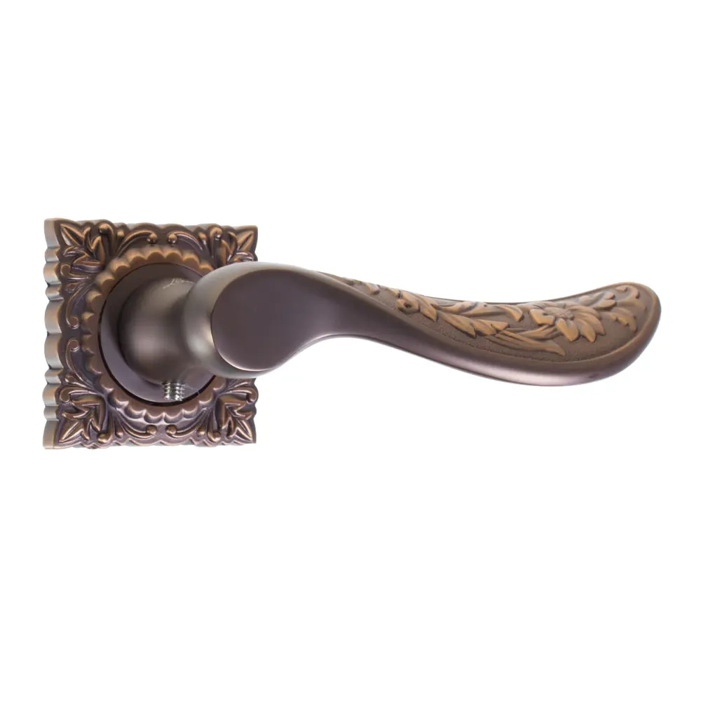 Ручки дверные на розетке Lorena 124, ЦАМ, цвет кофе 15462283 STLM-2133439 