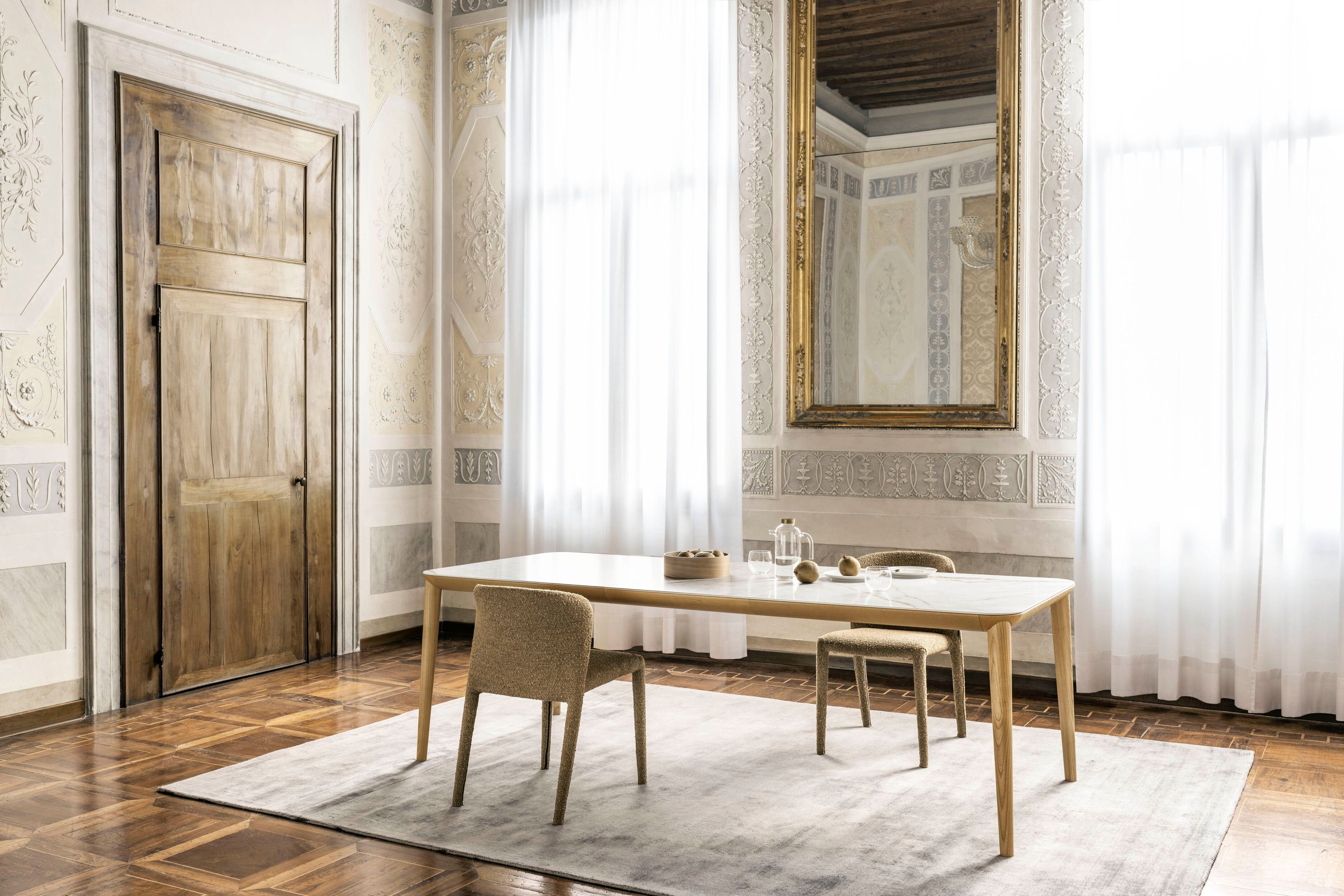 Деревянный прямоугольный стол с керамической столешницей Alf DaFrè ADAMO ARCH-00074634 - Вид №1