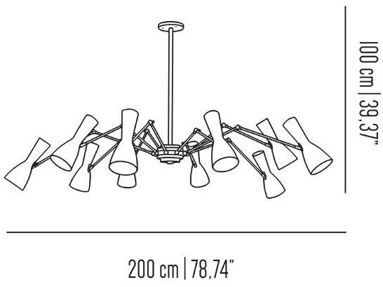 Il Bronzetto Регулируемая люстра из латуни Wormhole Wor11_10l - Вид №1