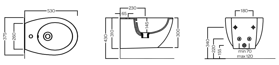 Керамическое подвесное биде Hatria Planeta ARCH-00069079 - Вид №2