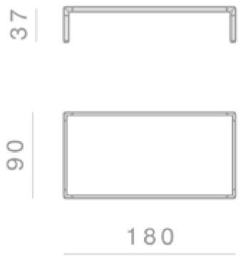 GHIDINI1961 Прямоугольный кожаный журнальный столик Frame sun-id-1488590 - Вид №6