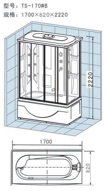 TS-170WВ Душевой бокс Appollo TS Santreyd  - Вид №2