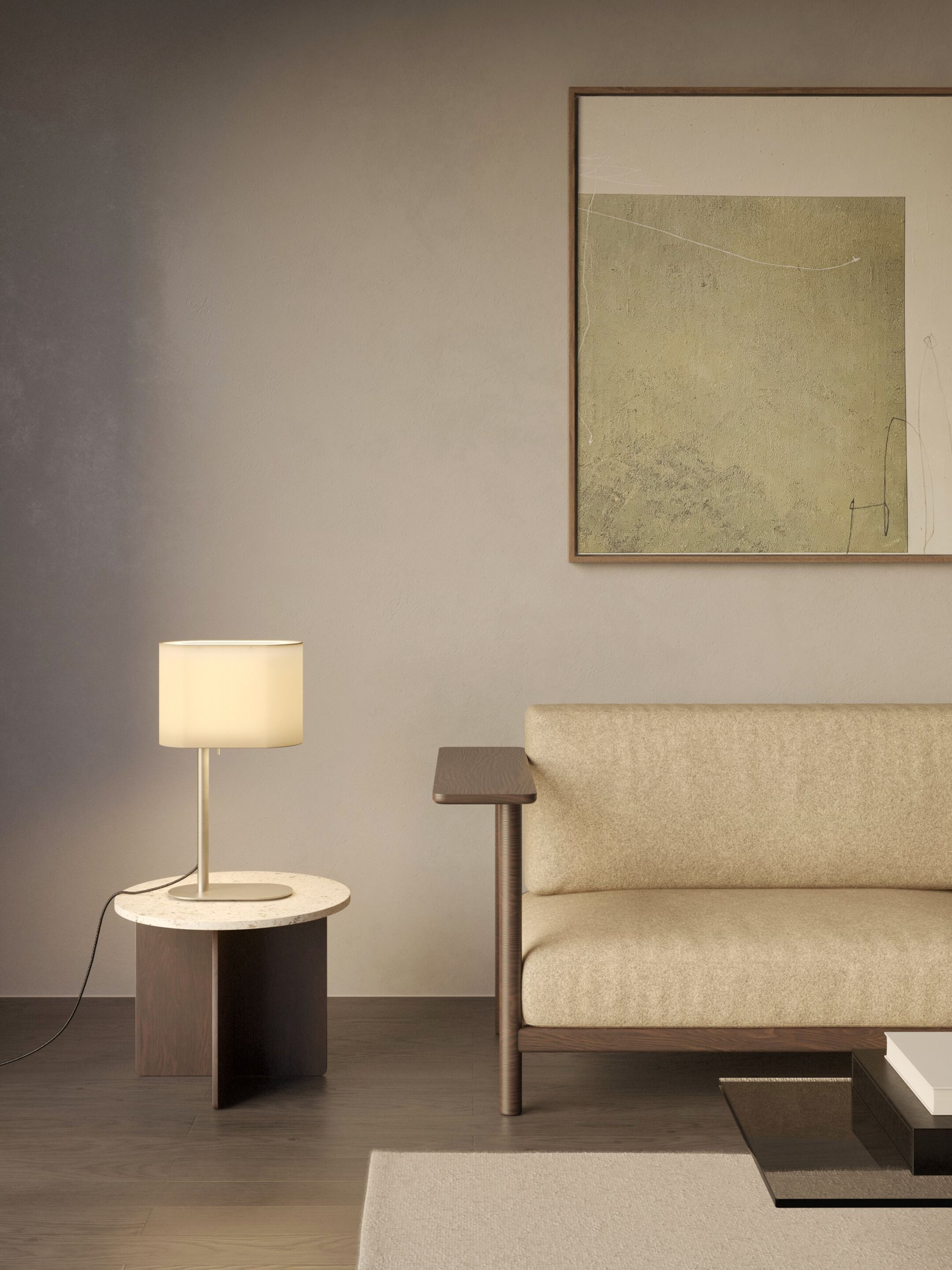 Цинковая светодиодная настольная лампа с тканевым абажуром Astro Lighting Venn ARCH-00090171