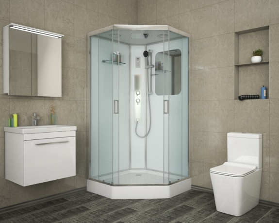 Душевая кабина NG-6001-GD (900х900х2200) Santreyd NG-6001-01GD - Вид №1