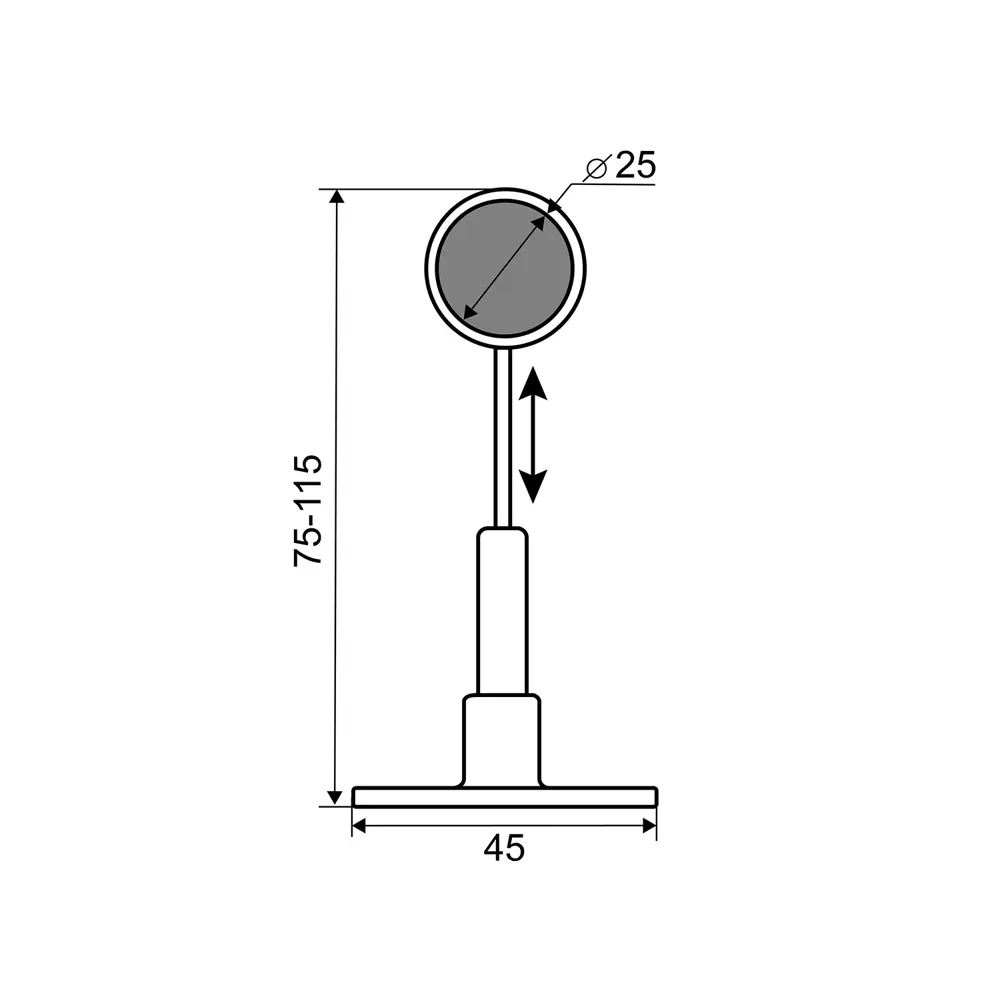 PALLADIUM - Регулируемый держатель трубы для мебельных систем, черный 88483007 STLM-1569519 - Вид №3