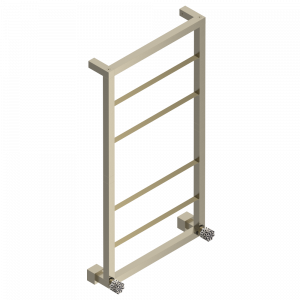 U2P-TWS6H2 Полотенцесушитель Современный квадратный, 6 перекладин, 520 мм x 980 мм, водяной, с 2 декоративными рукоятками Thg-paris Nihal porcelaine noire Бронза