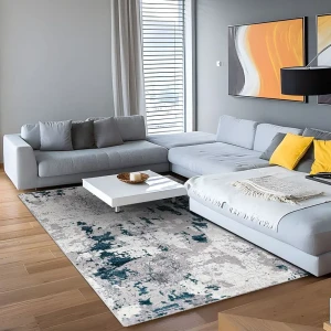 Ковер PALERMO F285 серый 150×230 см с рельефным абстрактным узором 89378823
