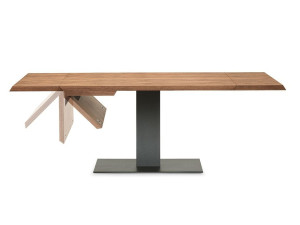 Прямоугольный выдвижной стол из нержавеющей стали и дерева