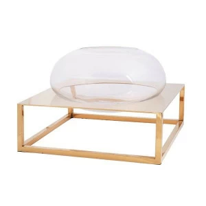 Ваза стеклянная на золотой подставке 59 см "Колба" UNICO ДИЗАЙНЕРСКИЕ 255376 Золото;прозрачный