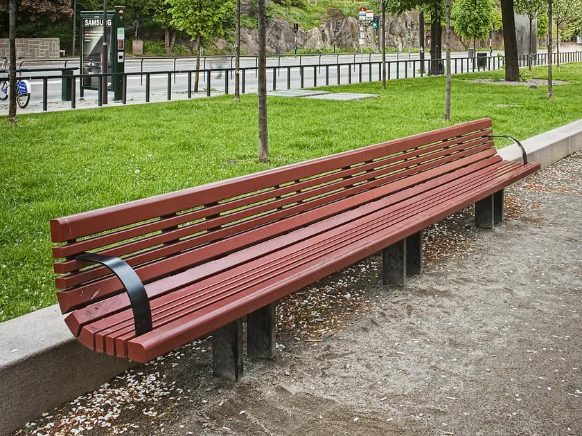 Nola Industrier Скамья из стали и дерева со спинкой Sakura sun-id-1346021 - Вид №1