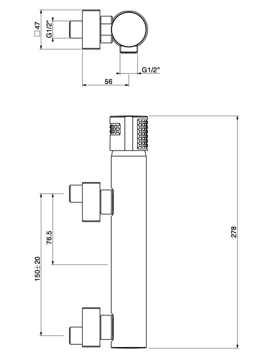 Смеситель для душа на открытом воздухе GATTONI T_K ARCH-00009166 - Вид №1