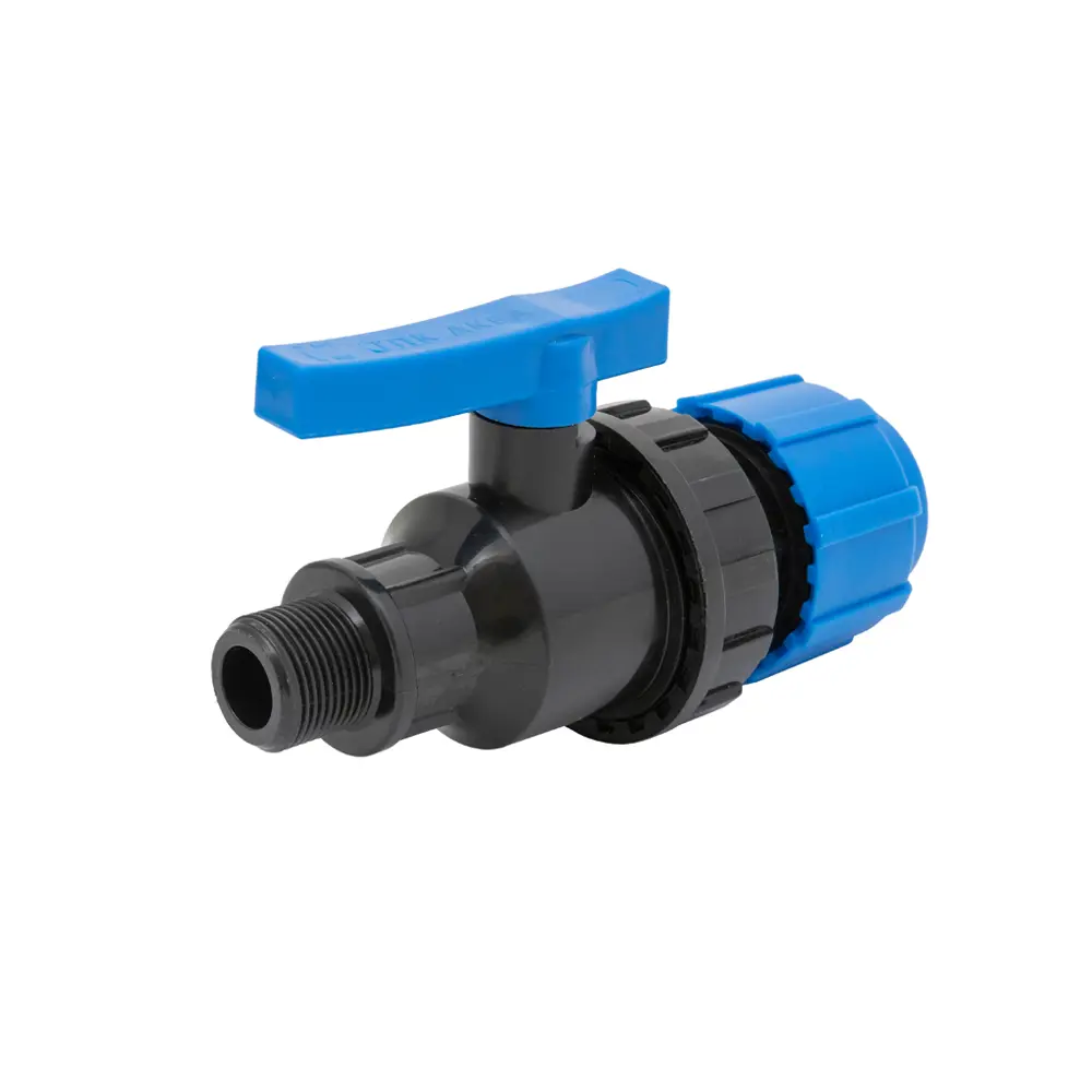 Кран шаровой прямой Политэк DN32 PN16 1/2"x32 НР полипропилен ручка флажок STLM-2176383