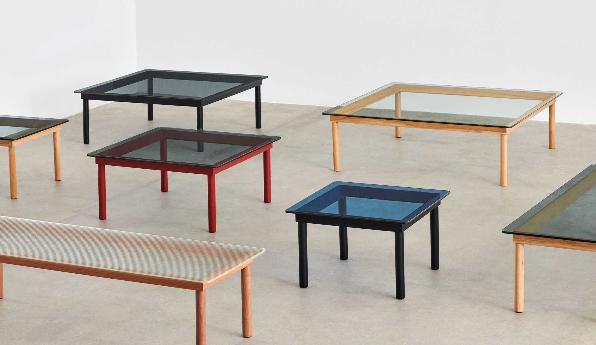 Низкий прямоугольный журнальный столик из дерева и стекла Hay KOFI ARCH-00118867 - Вид №14