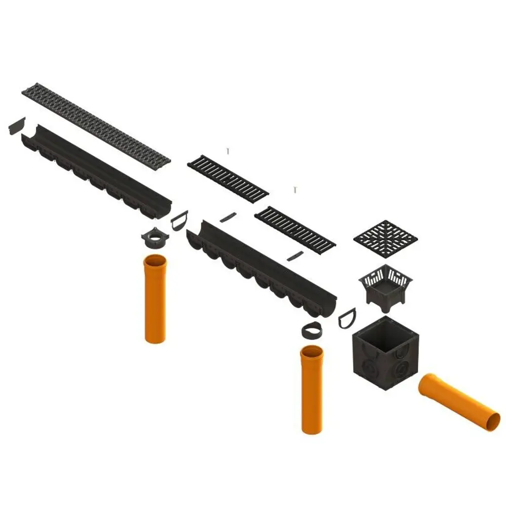Лоток Standartpark Spark 2 пластиковый 1000x125x70 мм со стальной решеткой 84347370 STLM-2020804  - Вид №2