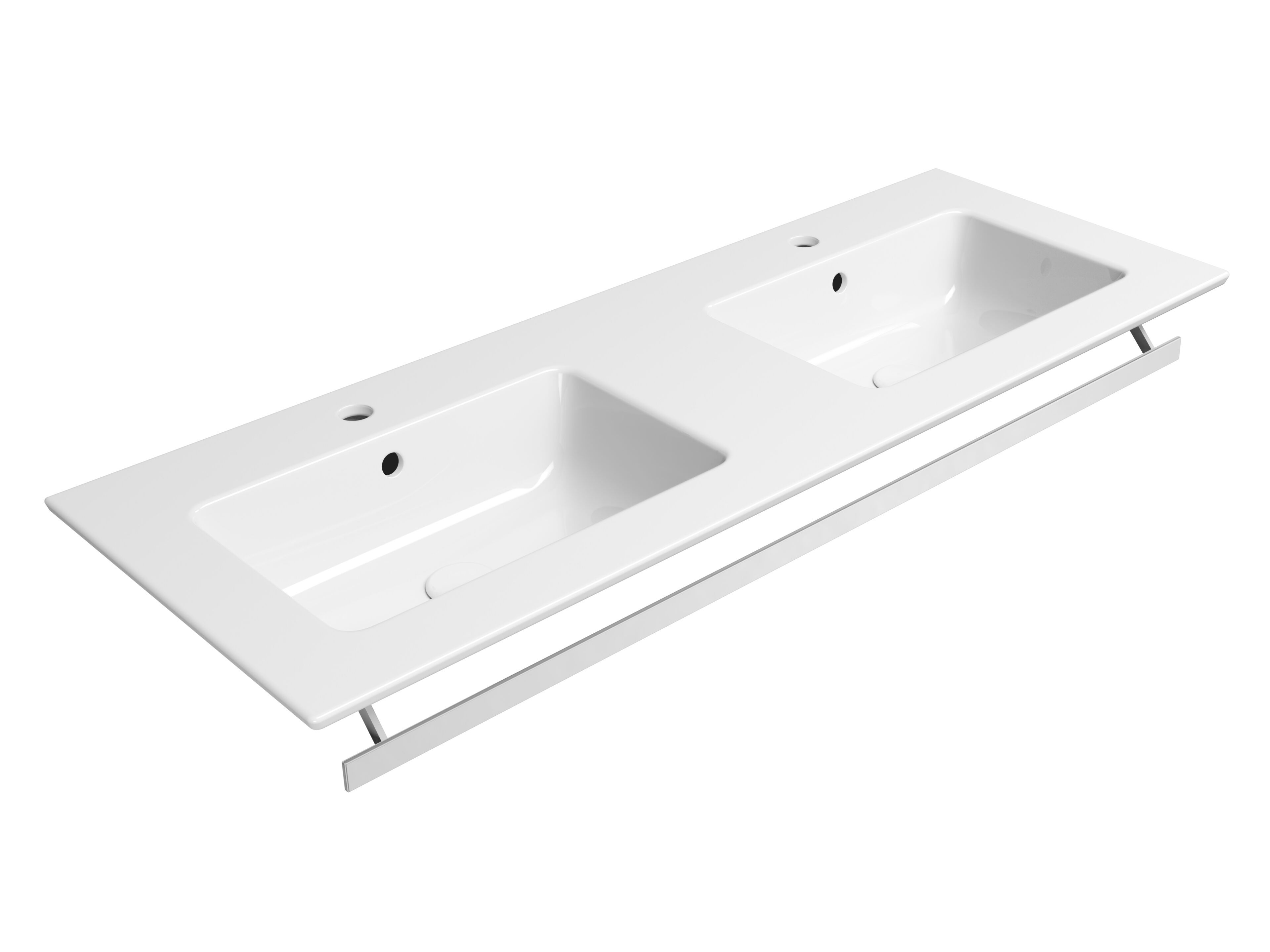 Двойная прямоугольная раковина с держателем для полотенец GSI ceramica чистый ARCH-00151753 - Вид №5