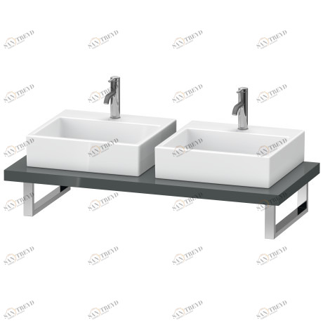 LC103C03838 Консоль для накладных раковин и встраиваемых умывальников, Толщина консоли 45 мм L-Cube #LC103C 550 мм Доломитово-серый глянцевый лак Duravit