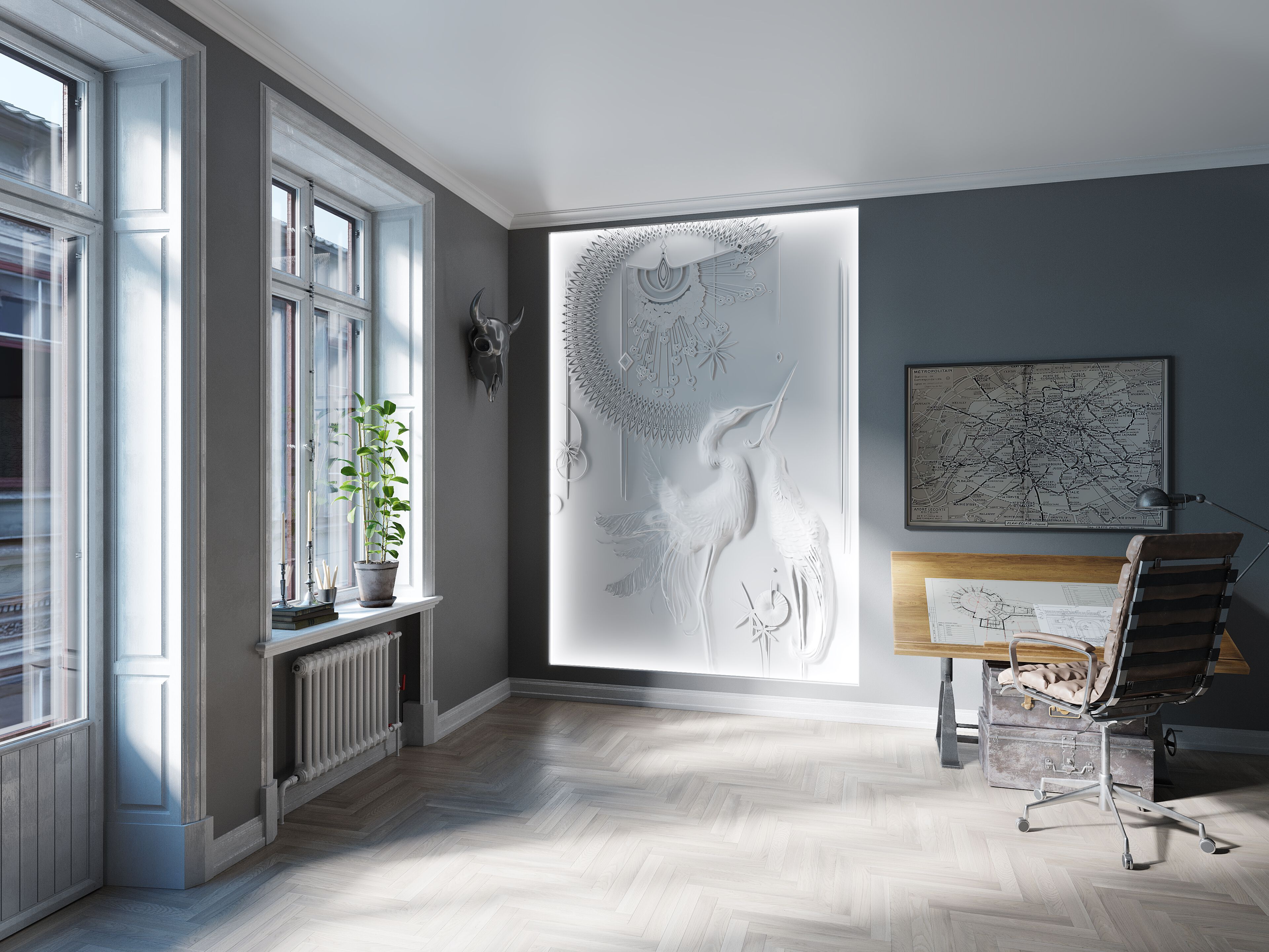 Трехмерная декоративная гипсовая панель WallDeco SPIRIT ARCH-00071657 - Вид №2