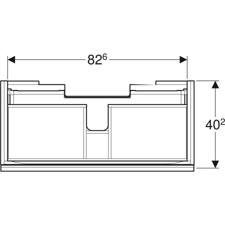 500.614.16.1 Шкафчик для раковины Geberit Acanto, с одним выдвижным ящиком и одним внутренним выдвижным ящиком, с укороченным вылетом, с сифоном Geberit  - Вид №20