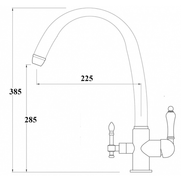 Zorg ZR 330 YF-33 Nickel Смеситель для кухни Zorg 385х225  - Вид №2