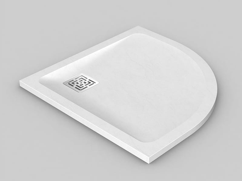 Угловой нескользящий поддон для душа из композитного материала Vismaravetro VI.P ARCH-00133300 - Вид №1