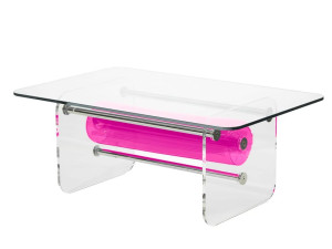 Прямоугольный журнальный столик из ПММА и стекла