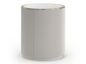 Высокий деревянный круглый журнальный столик с отсеком для хранения