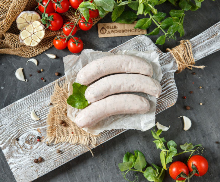 5335 Колбаски белые "Мюнхенские" свиные Вкусляндия 