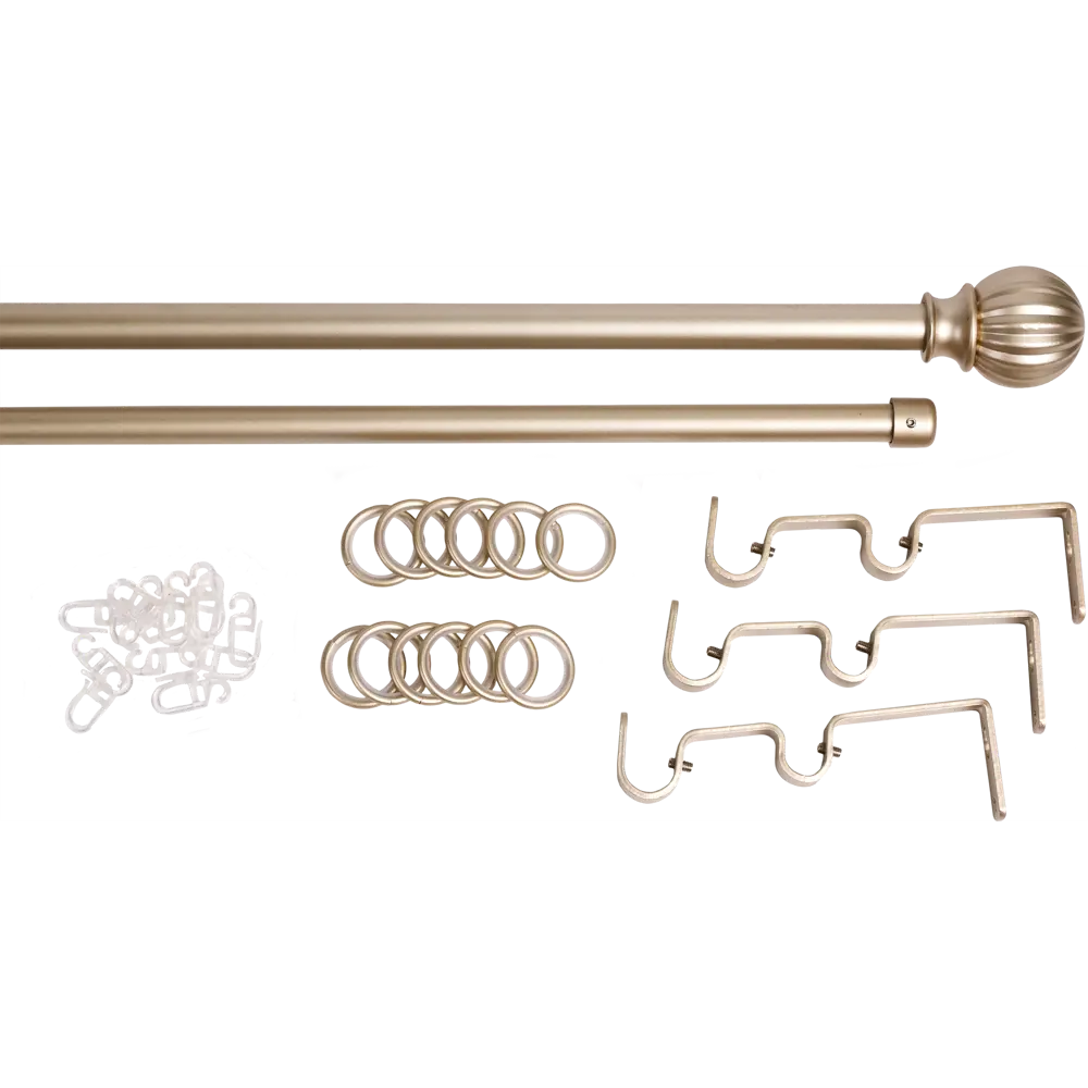 Карниз двухрядный раздвижной Inspire Шар 160-300 см цвет матовая сталь 81976797 STLM-2088088  - Вид №1