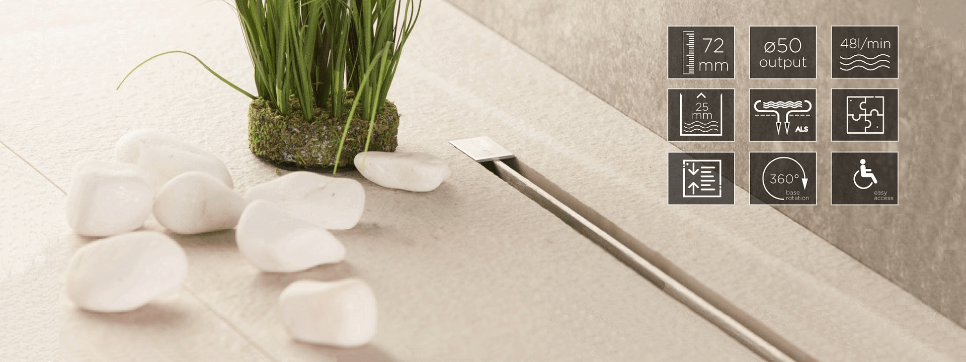 Линейный трап 1050 мм CONFLUO PREMIUM SLIM LINE 13100037 PESTAN  - Вид №6